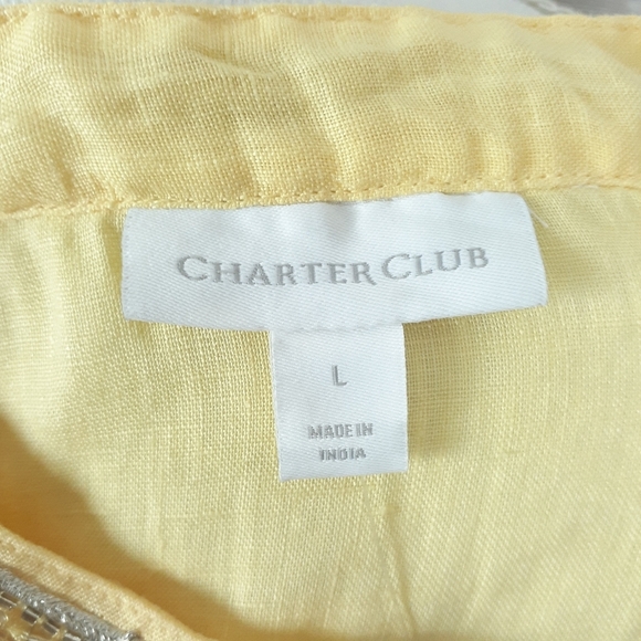 Charter Club Linen Top L Beaded 679 - Picture 6 of 8